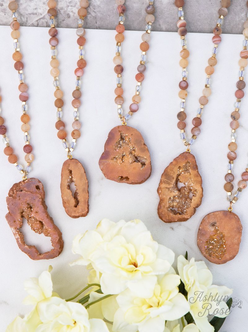 Geode clearance stone necklace